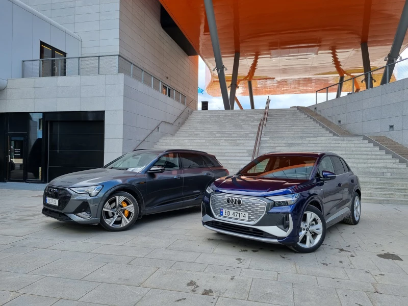 Audi e-tron 55 quattro og Audi Q4 e-tron 50 quattro Audi e-tron 55 quattro og Audi Q4 e-tron 50 quattro