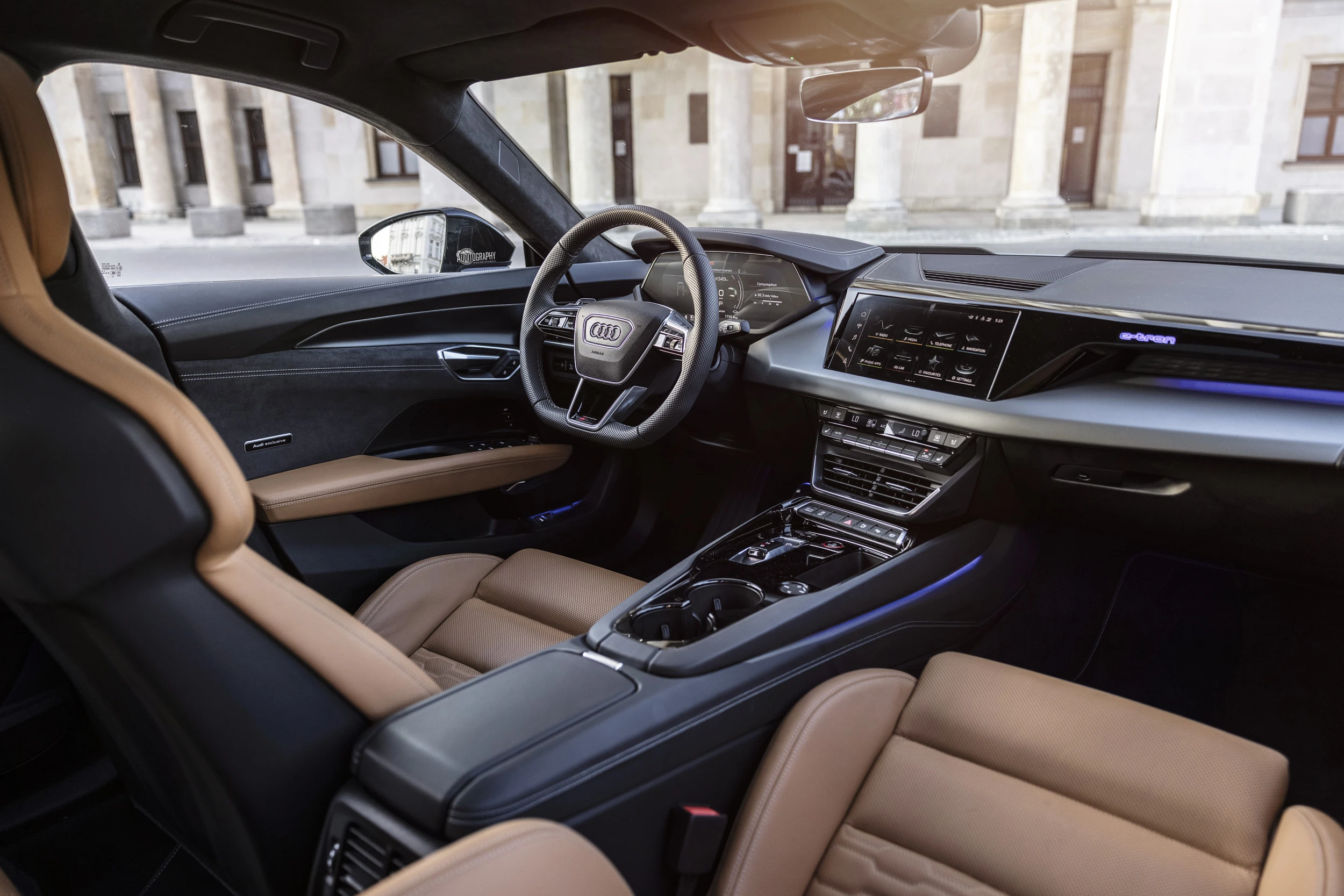 Audi RS e-tron GT with Audi exclusive interior. Photo by Auditography Audi RS e-tron GT with Audi exclusive interior. Photo by Auditography