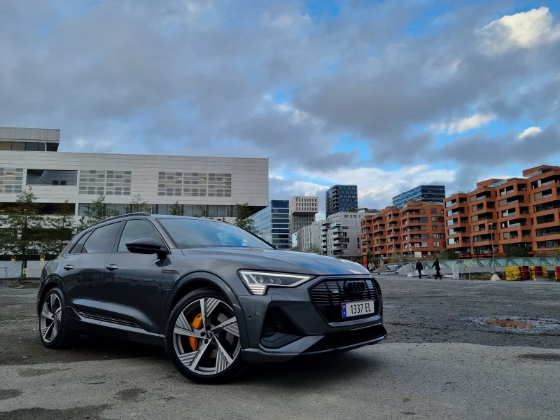 Audi e-tron 55 S-line in Daytona Grey with black optics