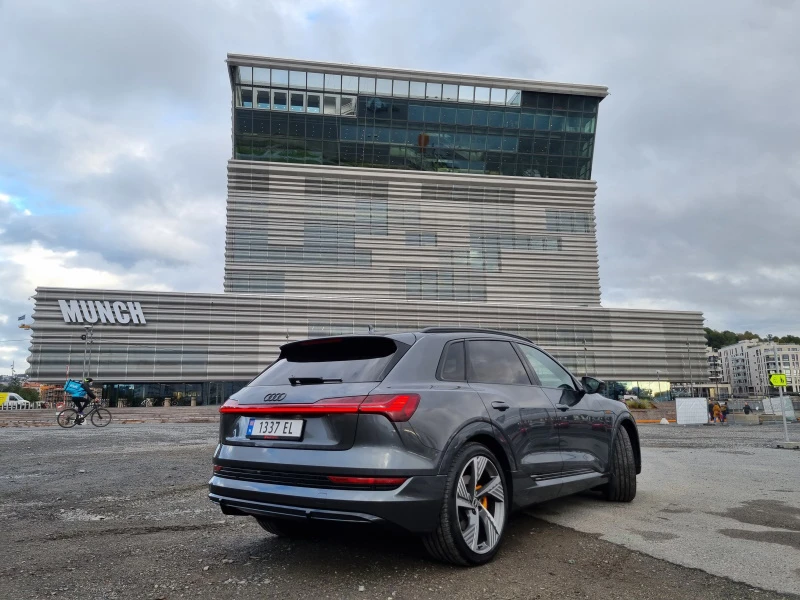 Audi e-tron 55 S-line in Daytona Grey with black optics
