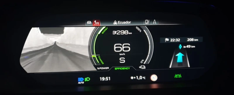 Virtual Cockpit e-tron-modus infotainmentvisning - Nightvision Virtual Cockpit e-tron-modus infotainmentvisning - Nightvision