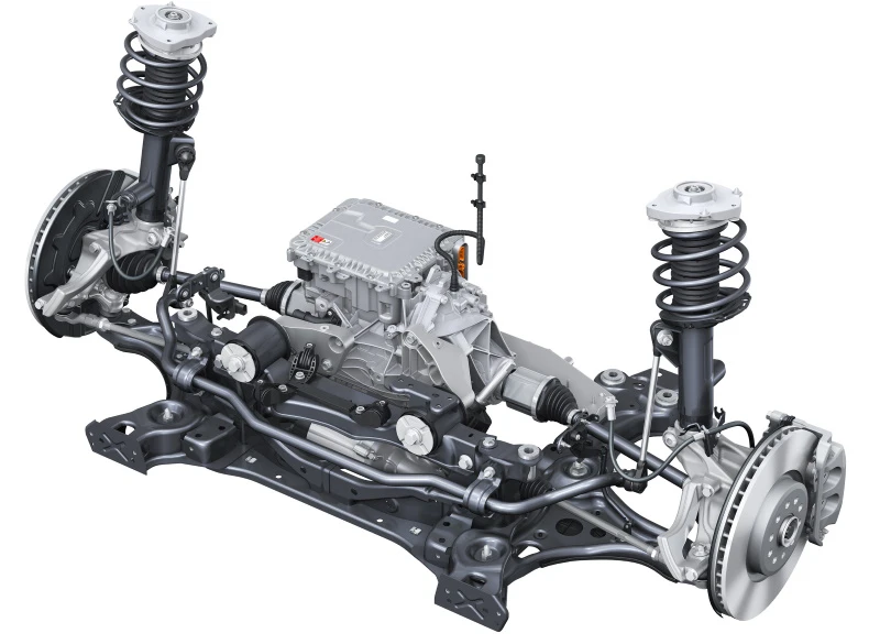 McPherson front suspension with the rear electric motor