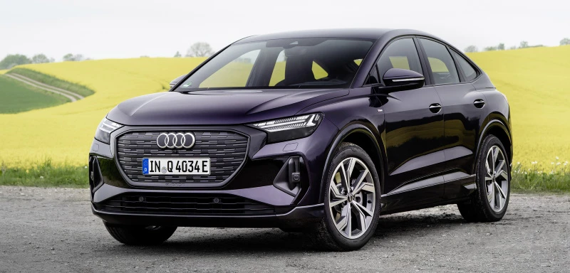 Audi Q4 Sportback 40 e-tron in Aurora Violett with black optics