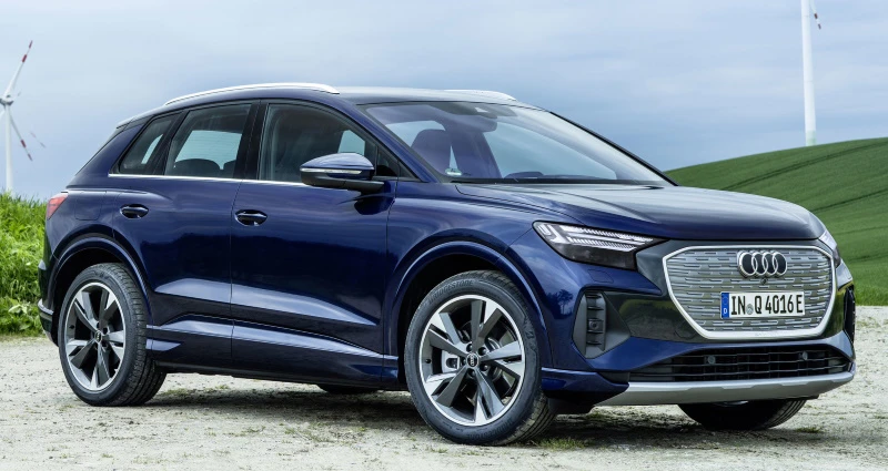 Audi Q4 Sportback 50 e-tron quattro in Navarra blue with full body paint