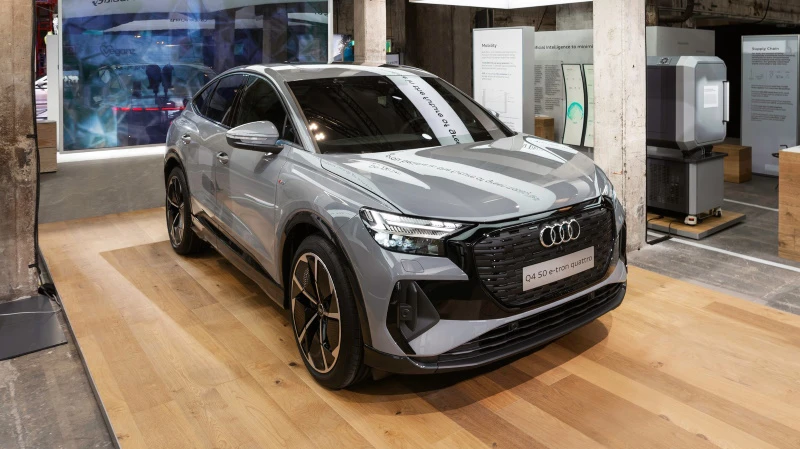 Audi Q4 50 e-tron quattro in Stone grey with black optics