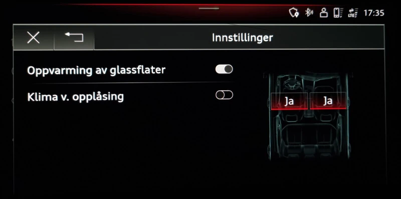 Komfortinnstillinger