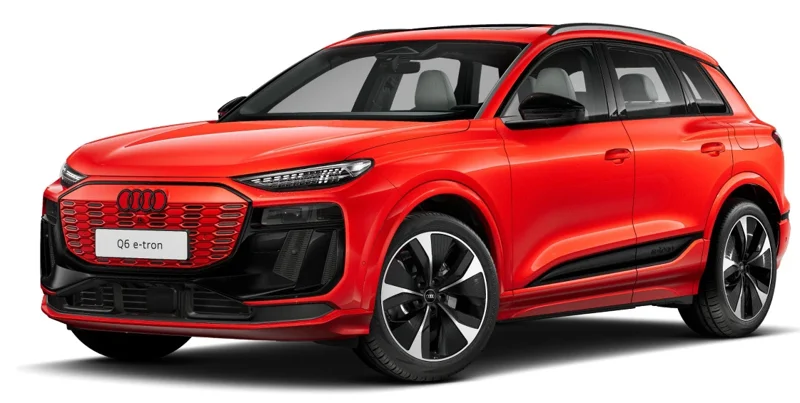 Audi Q6 e-tron in soneira red