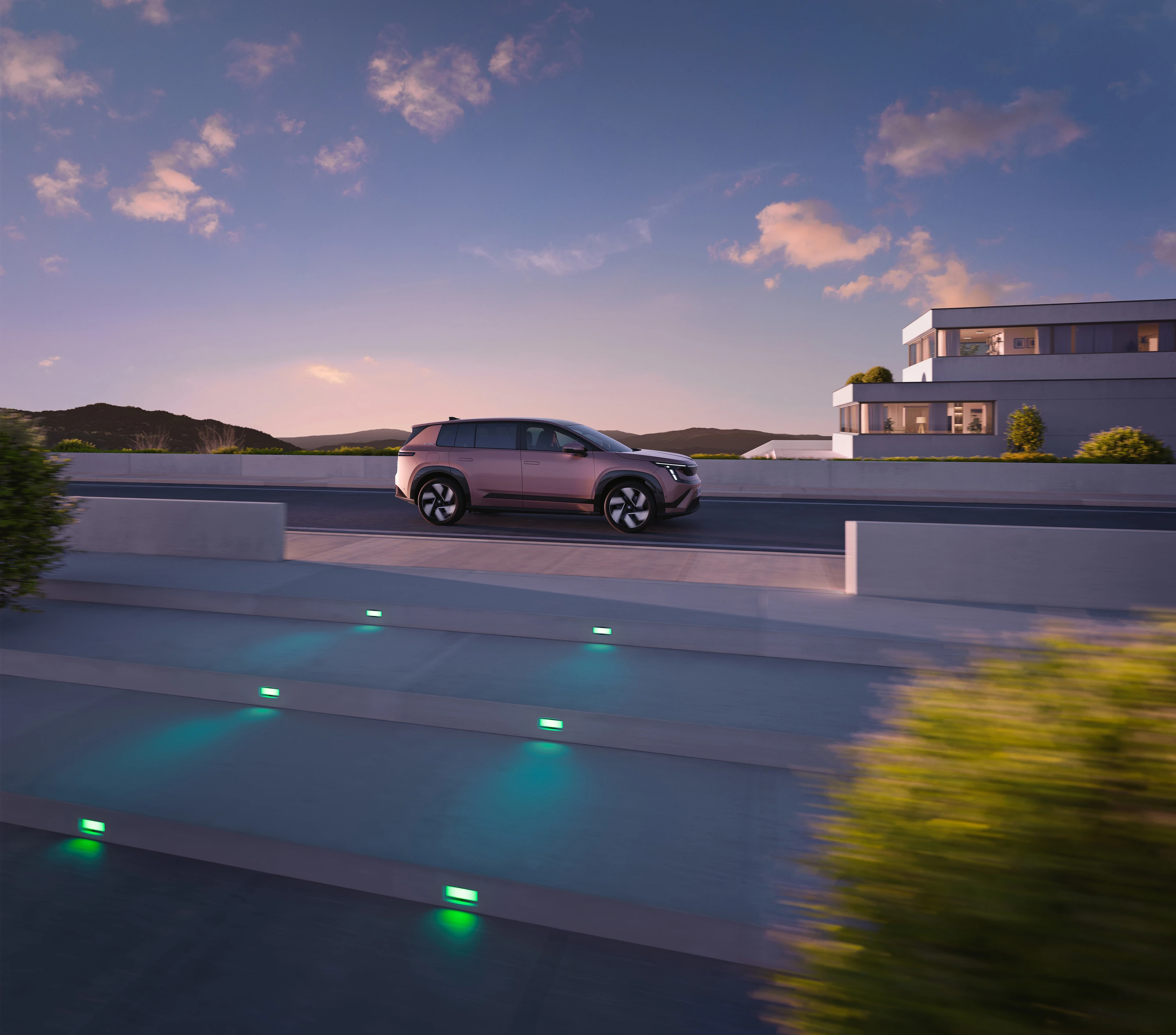 Skoda Peaq rear LED matrix taillight design