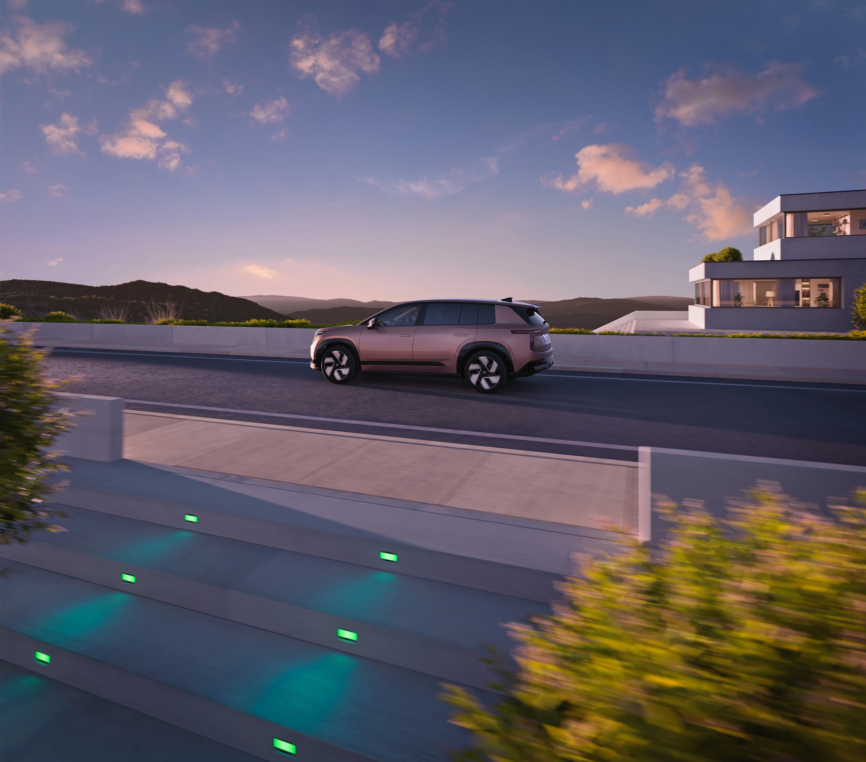 Skoda Peaq dynamic panoramic electrochromic sunroof
