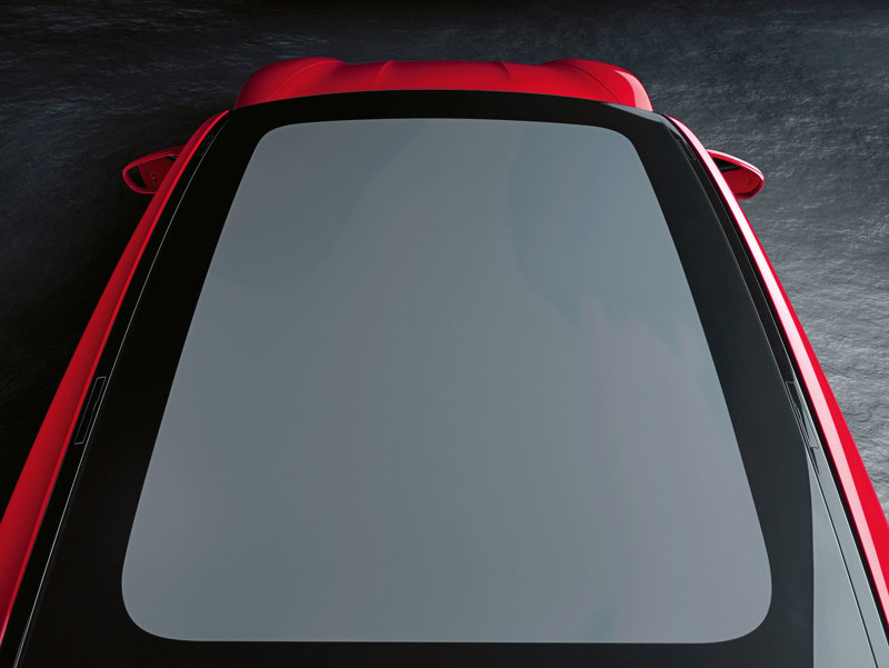 Porsche Taycan with electrochromic roof - blended mode