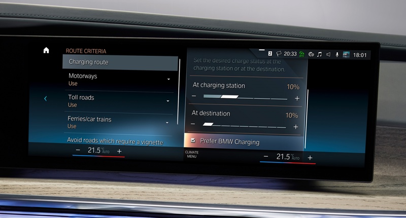 BMW i4 navigationssystem preferenser