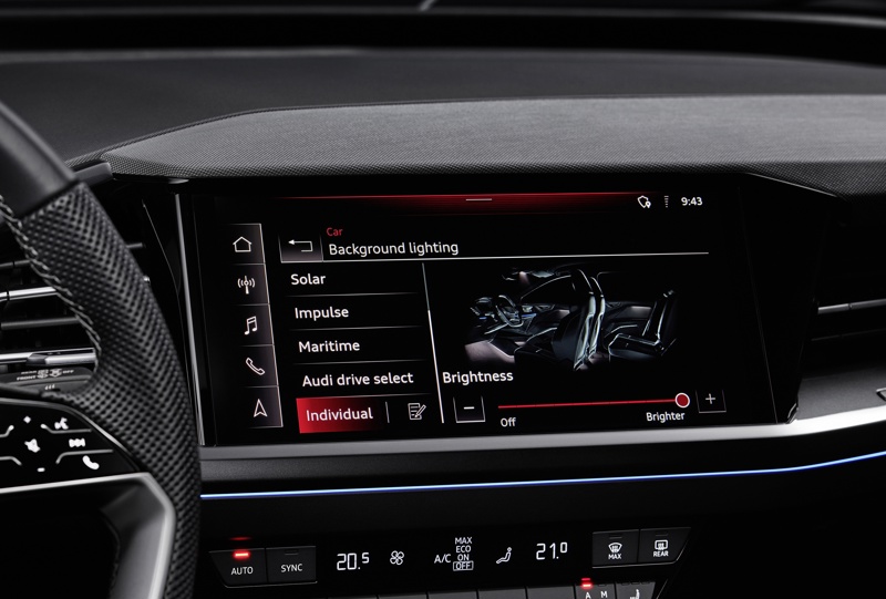 Audi Q4 e-tron ambient lighting control