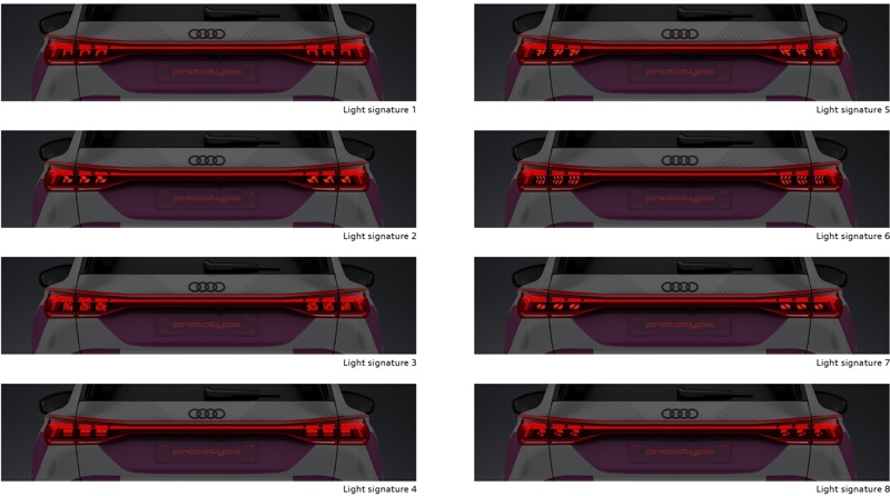 Audi Q6 e-tron possible light signatures