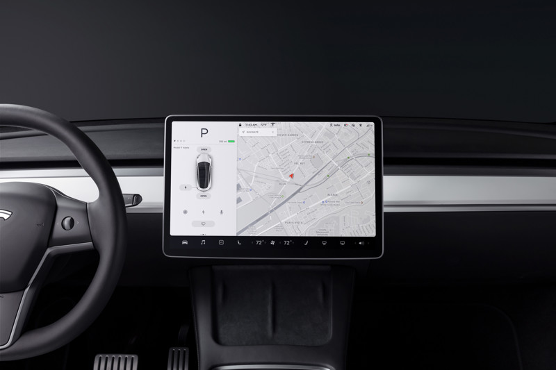 Tesla Model Y infotainmentskærm