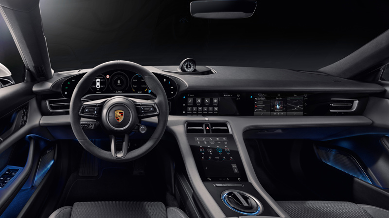 Porsche Taycan with fully integrated screens